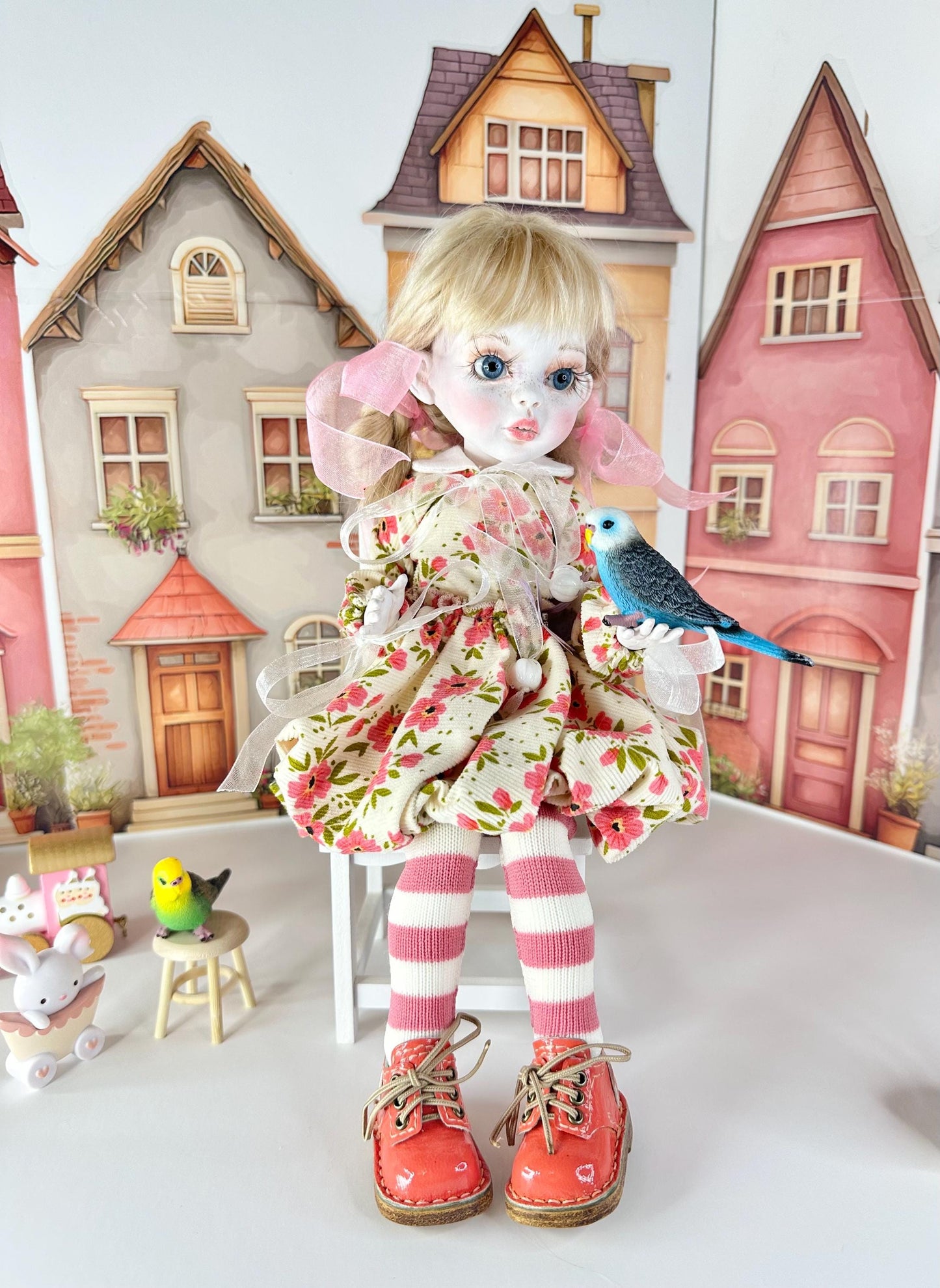 Rosie — The Little Berry Garden Doll 🍓 | OOAK BJD Doll | Handmade Ball Jointed Collectible - One of a Kind by Olga Uvarova