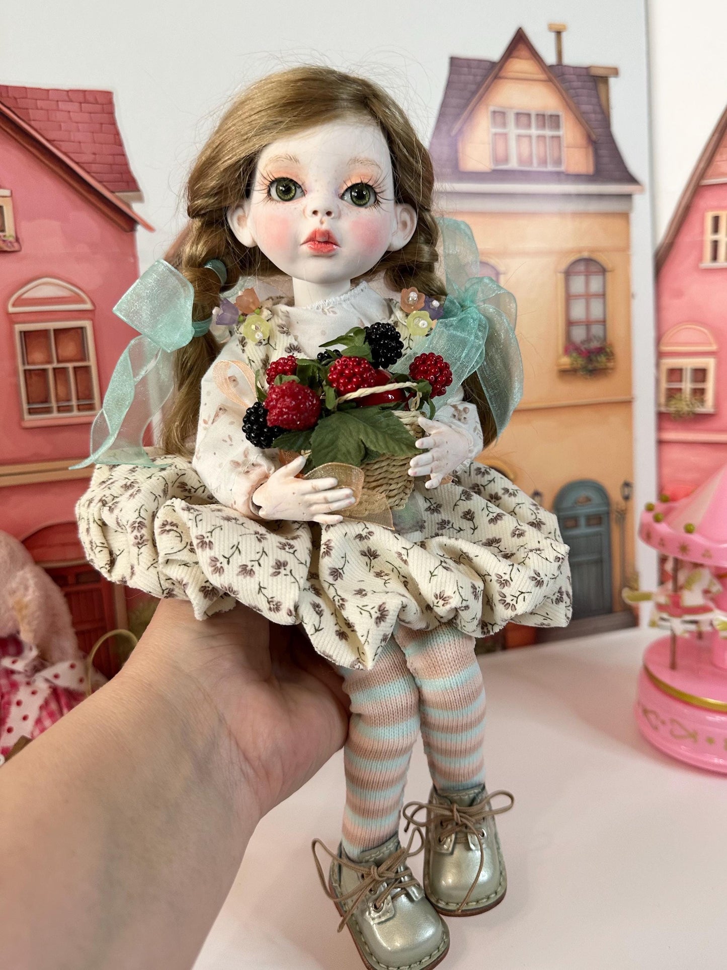 Hazel — The Berry Basket Doll 🍇 | OOAK BJD Doll | Handmade Ball Jointed Collectible