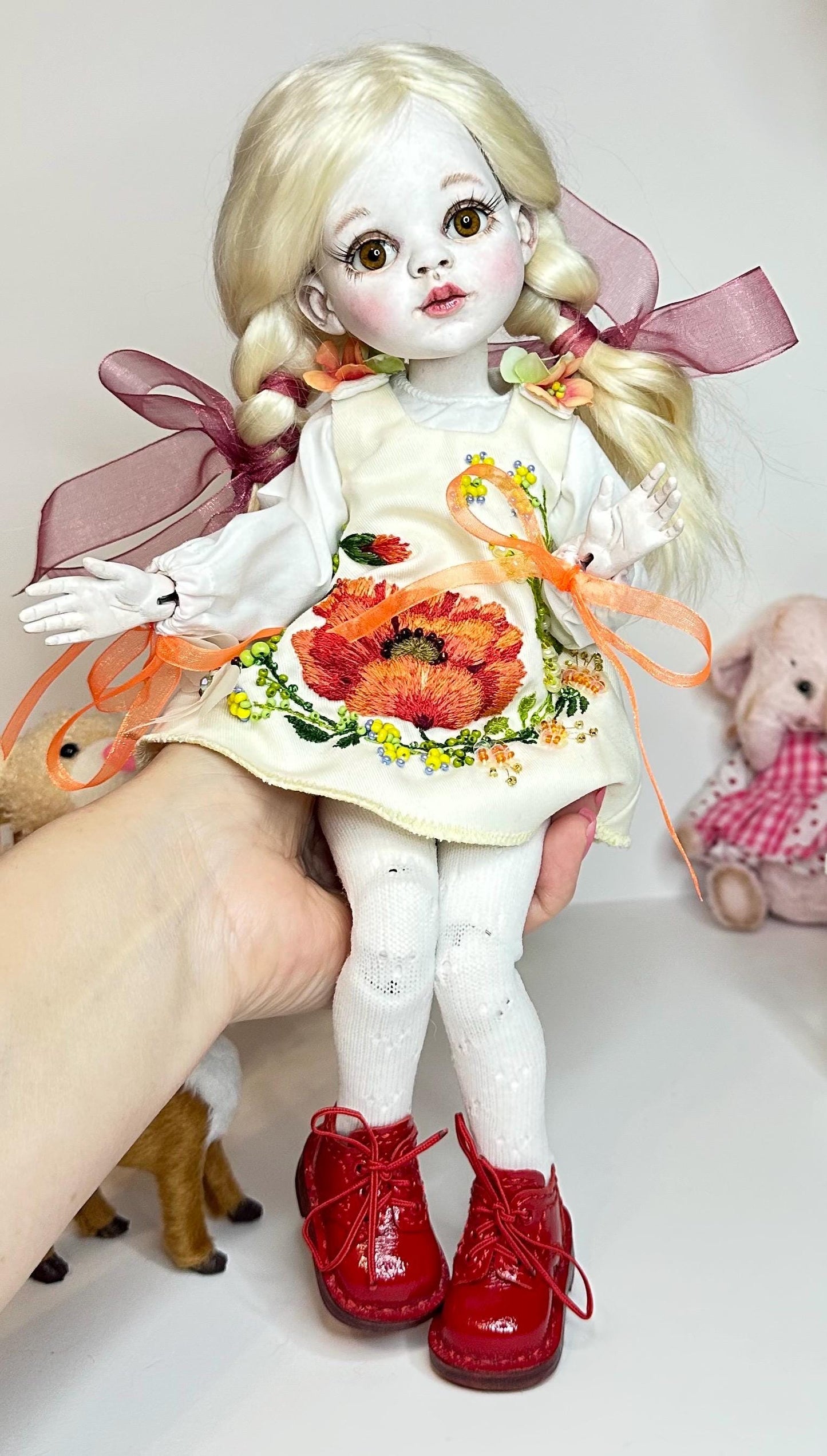 Poppy — The Little Meadow Doll 🌺 | OOAK BJD Doll | Handmade Ball Jointed Collectible