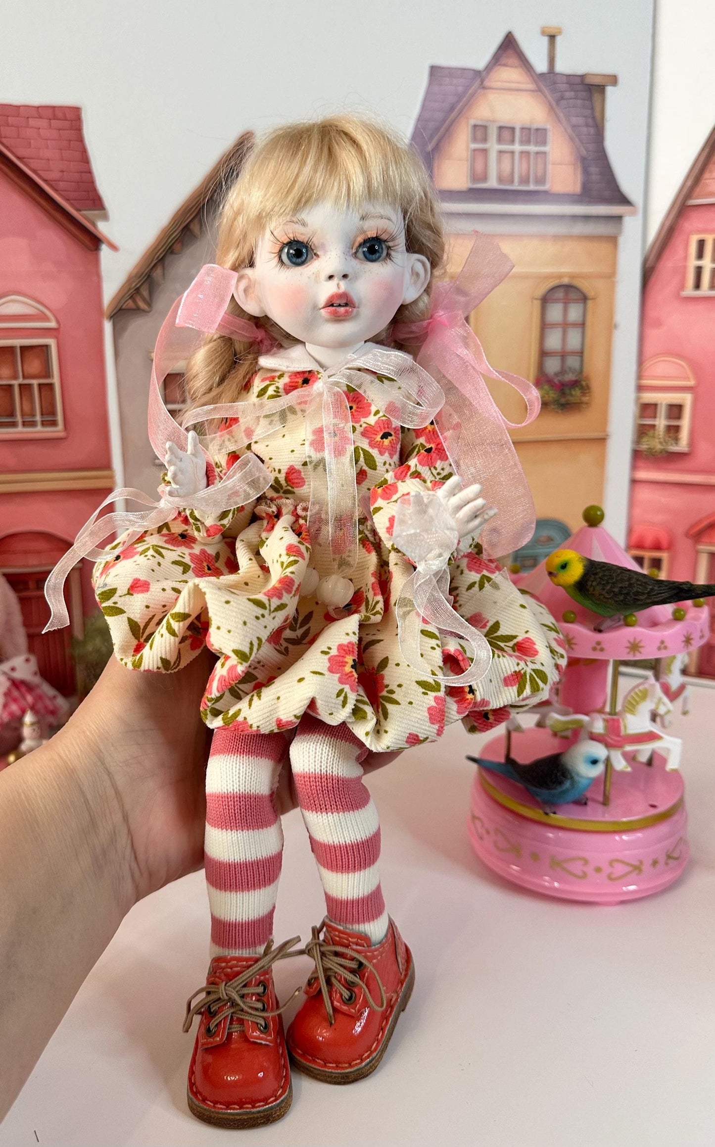Rosie — The Little Berry Garden Doll 🍓 | OOAK BJD Doll | Handmade Ball Jointed Collectible - One of a Kind by Olga Uvarova