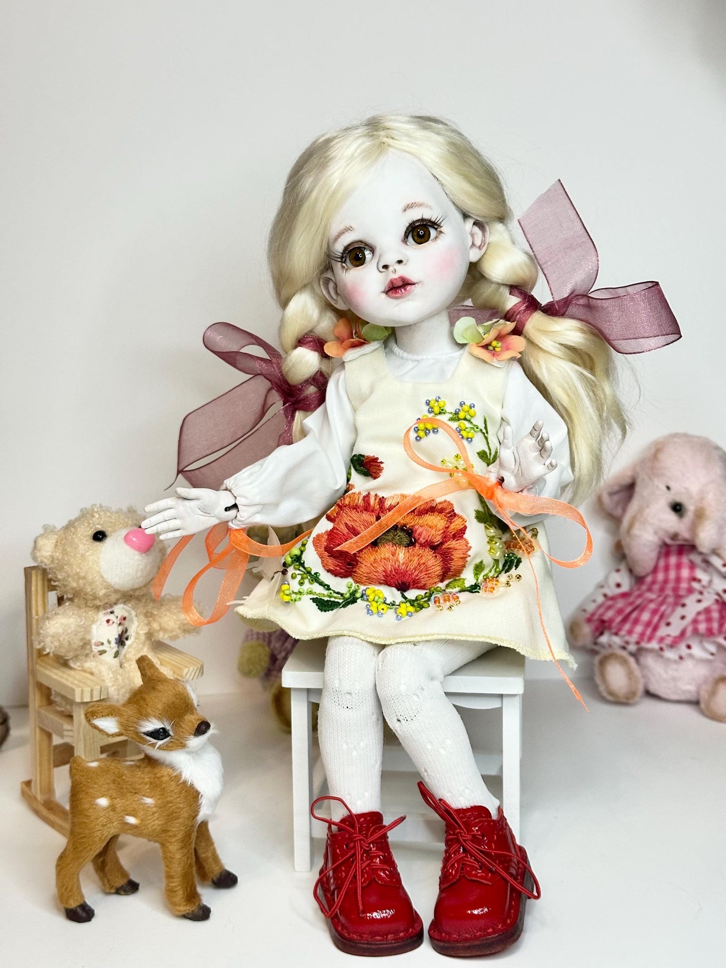 Poppy — The Little Meadow Doll 🌺 | OOAK BJD Doll | Handmade Ball Jointed Collectible