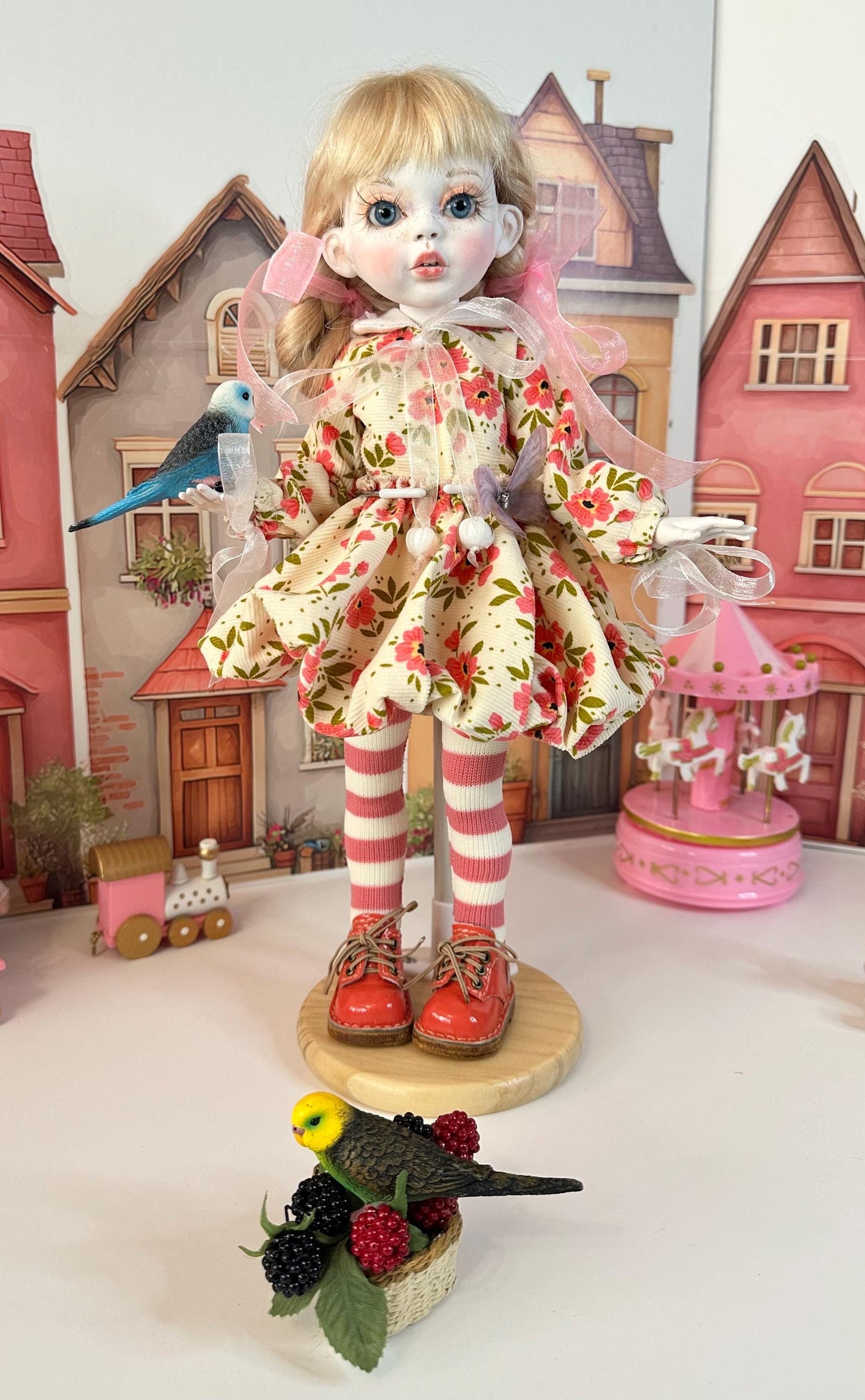 Rosie — The Little Berry Garden Doll 🍓 | OOAK BJD Doll | Handmade Ball Jointed Collectible - One of a Kind by Olga Uvarova