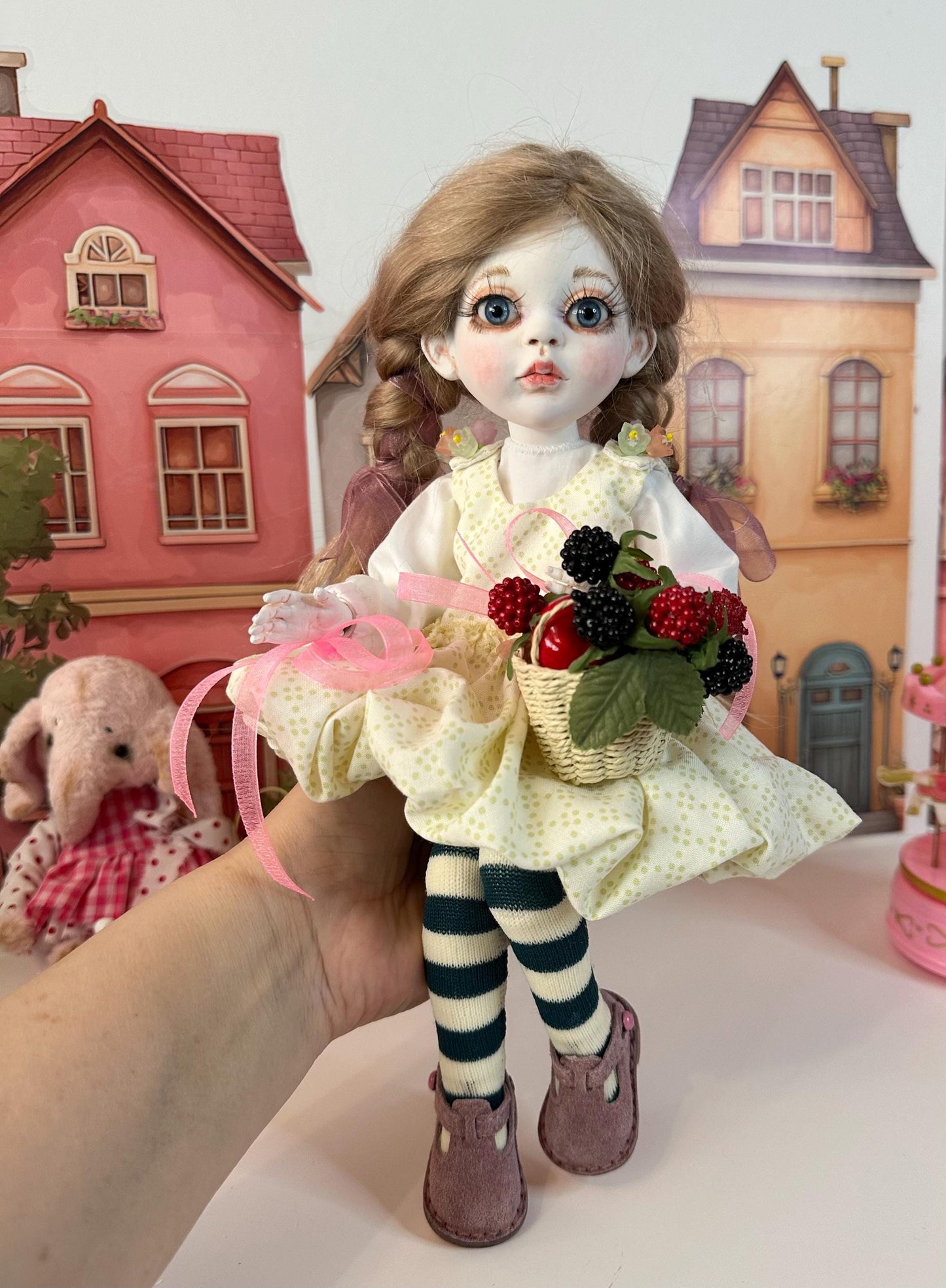 Elodie — The Little Pastel Town Doll 🎀 | OOAK BJD Doll | Handmade Ball Jointed Collectible
