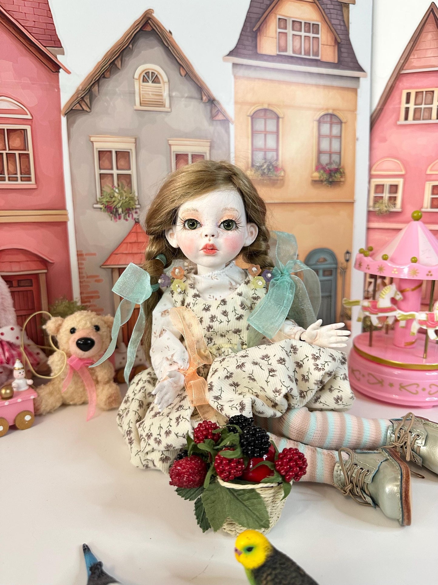 Hazel — The Berry Basket Doll 🍇 | OOAK BJD Doll | Handmade Ball Jointed Collectible