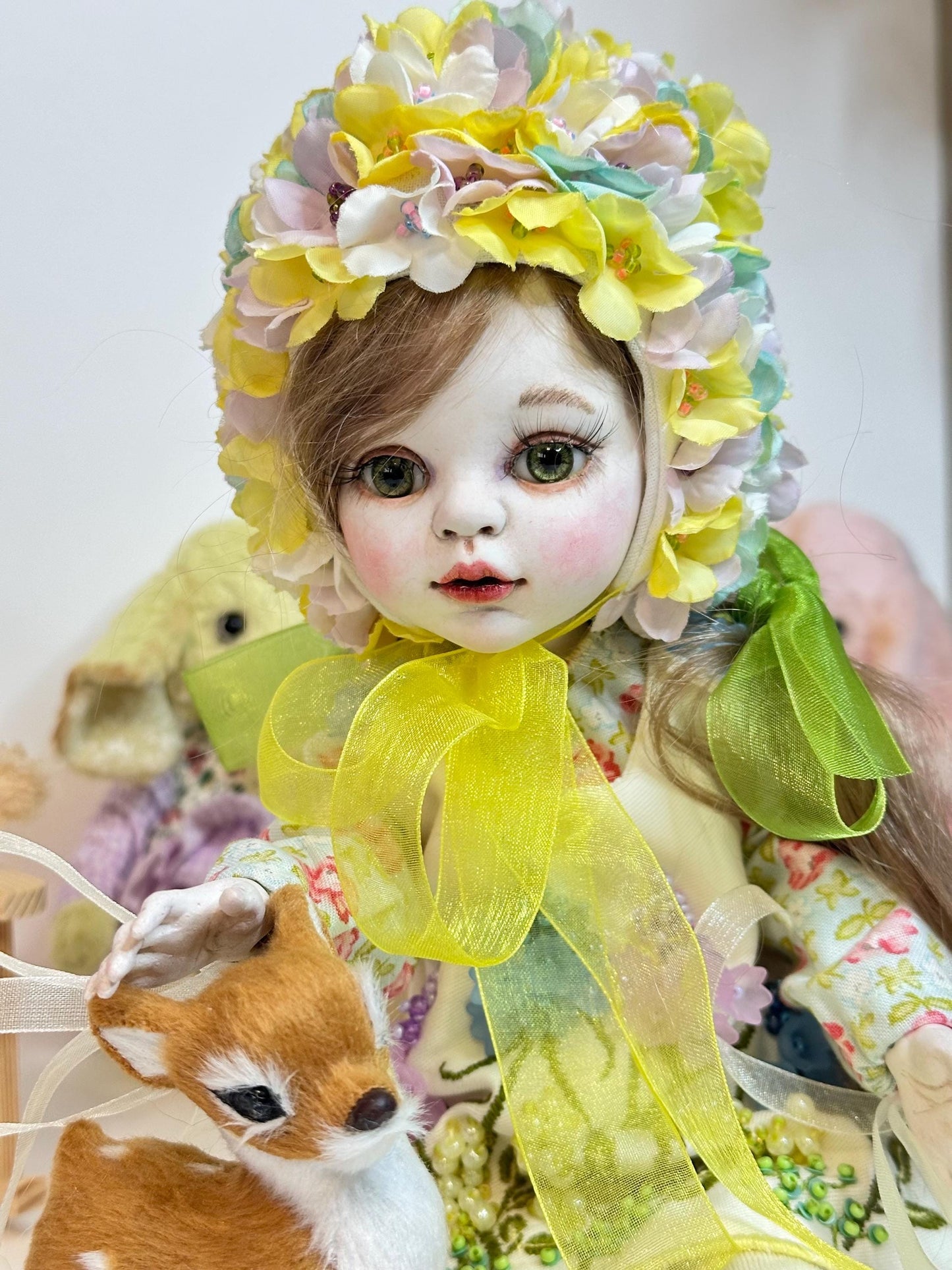 Flora — The Blooming Garden Doll 🌼 | 32cm OOAK BJD Doll | Handmade Ball Jointed Collectible Doll | Art Doll Cold Porcelain Flumo by Olga Uvarova Latvia - Unique Piece
