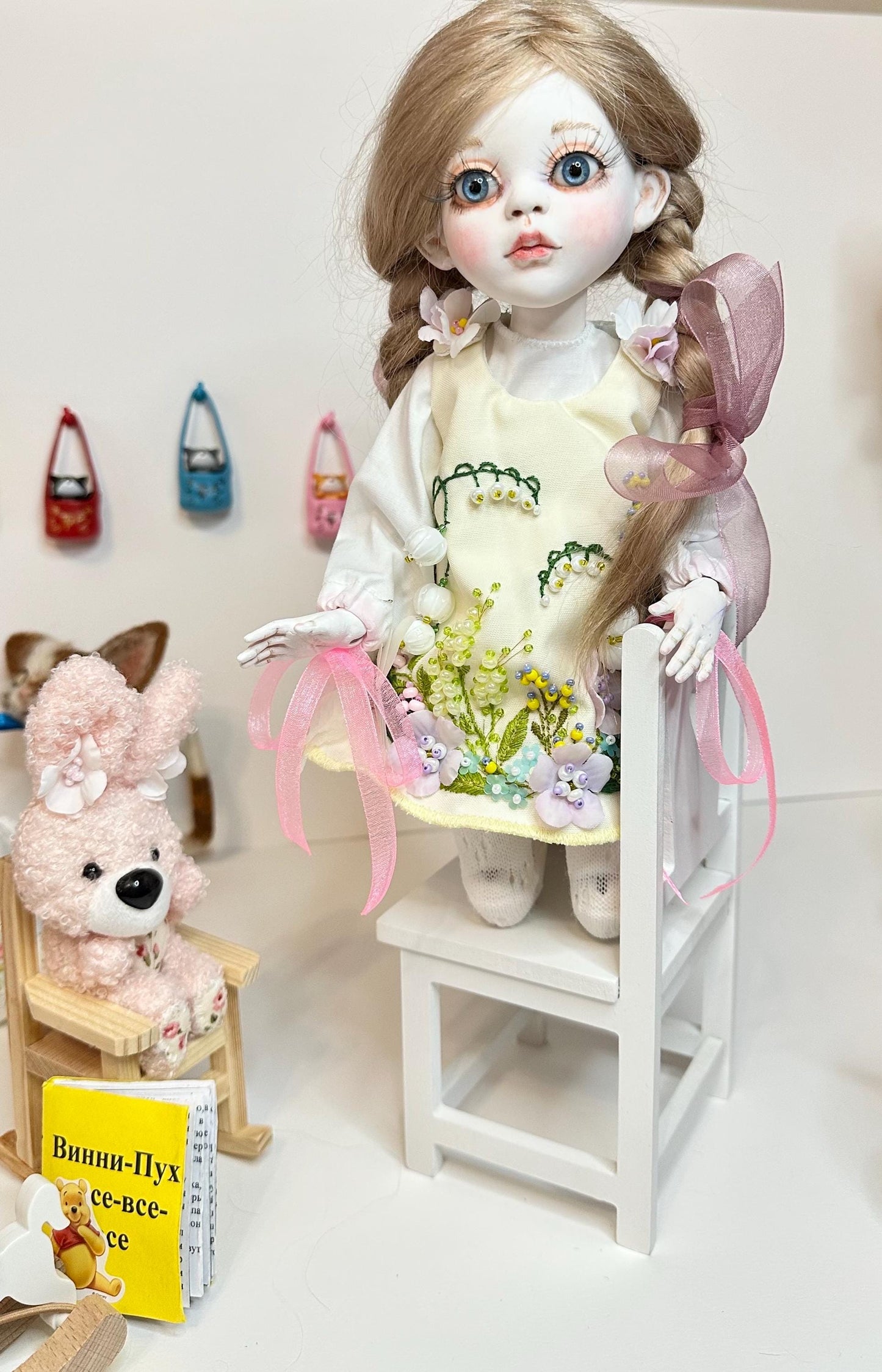 Elodie — The Little Pastel Town Doll 🎀 | OOAK BJD Doll | Handmade Ball Jointed Collectible