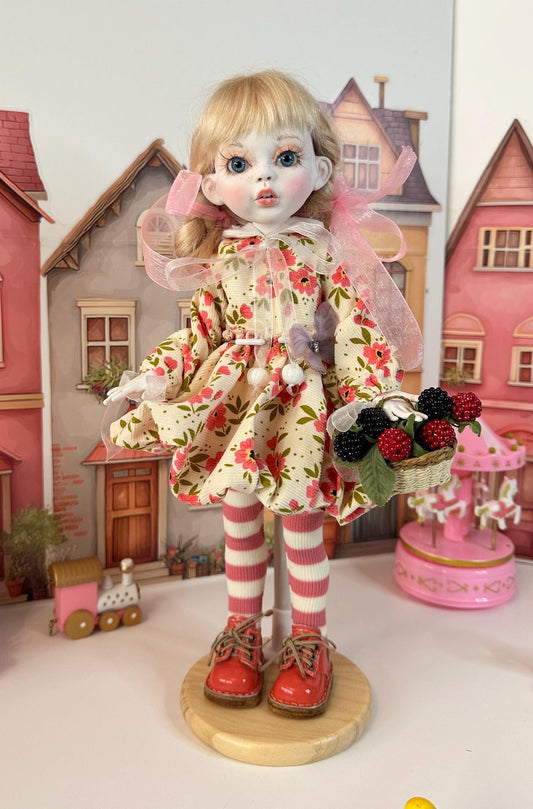 Rosie — The Little Berry Garden Doll 🍓 | OOAK BJD Doll | Handmade Ball Jointed Collectible - One of a Kind by Olga Uvarova