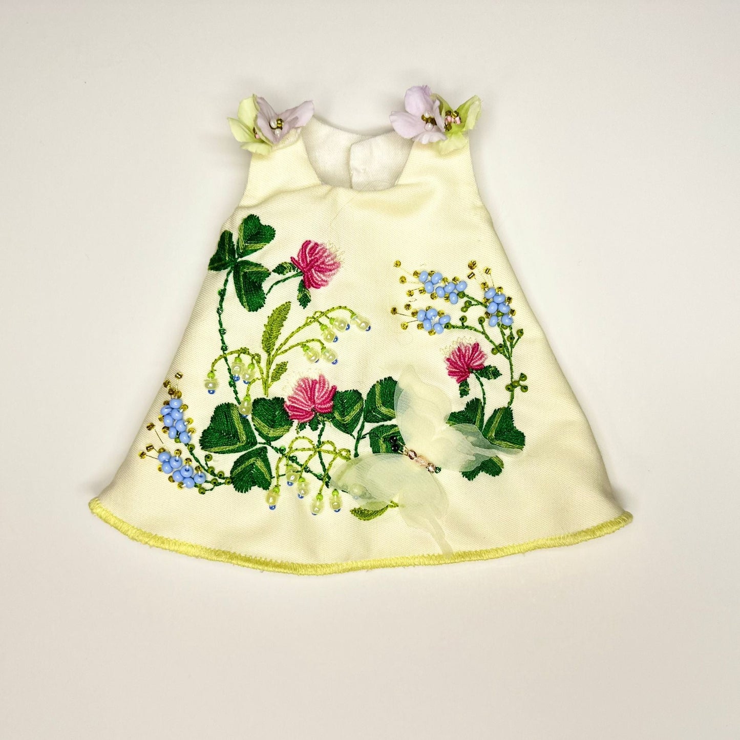 Wildflower Meadow Doll Dress 🌿 | Handmade Linen Dress for 30–32cm BJD Dolls | Collectible Doll Outfit