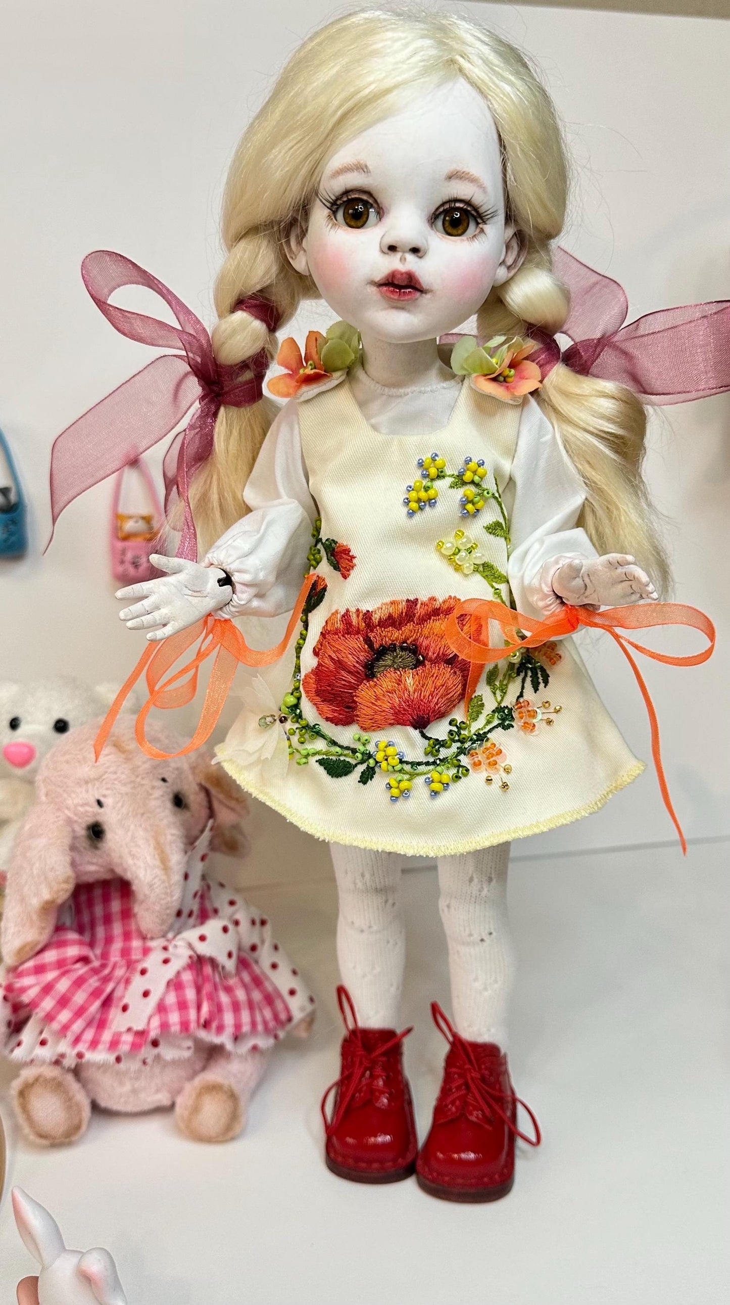 Poppy — The Little Meadow Doll 🌺 | OOAK BJD Doll | Handmade Ball Jointed Collectible
