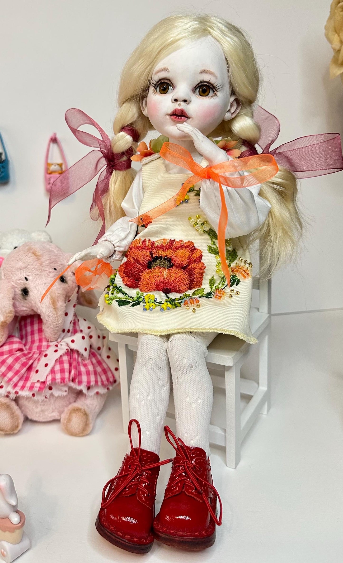 Poppy — The Little Meadow Doll 🌺 | OOAK BJD Doll | Handmade Ball Jointed Collectible