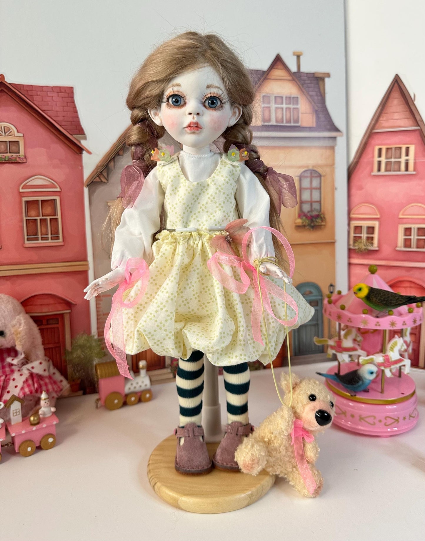 Elodie — The Little Pastel Town Doll 🎀 | OOAK BJD Doll | Handmade Ball Jointed Collectible
