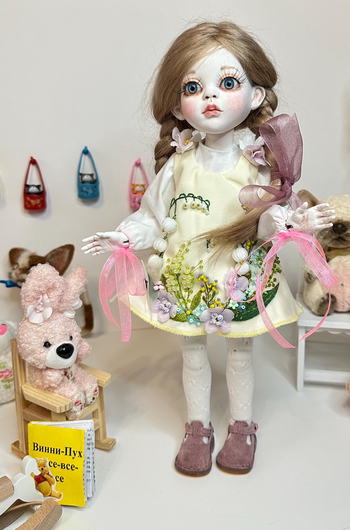 Elodie — The Little Pastel Town Doll 🎀 | OOAK BJD Doll | Handmade Ball Jointed Collectible