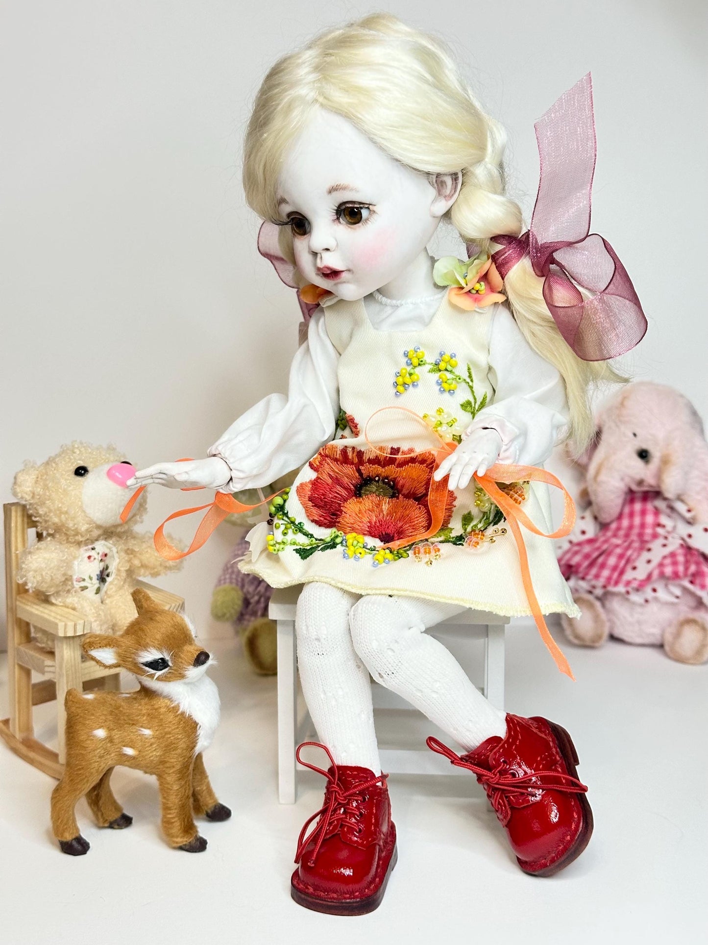 Poppy — The Little Meadow Doll 🌺 | OOAK BJD Doll | Handmade Ball Jointed Collectible